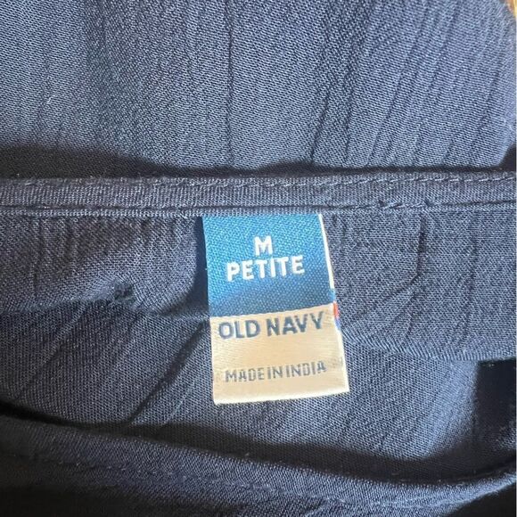 Old Navy Petite Blue Waist-Defined Crepe Side-Cutout Maxi Dress - Picture 6 of 7